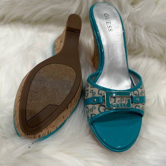 Guess turquoise wedges. - Picture 2 of 4